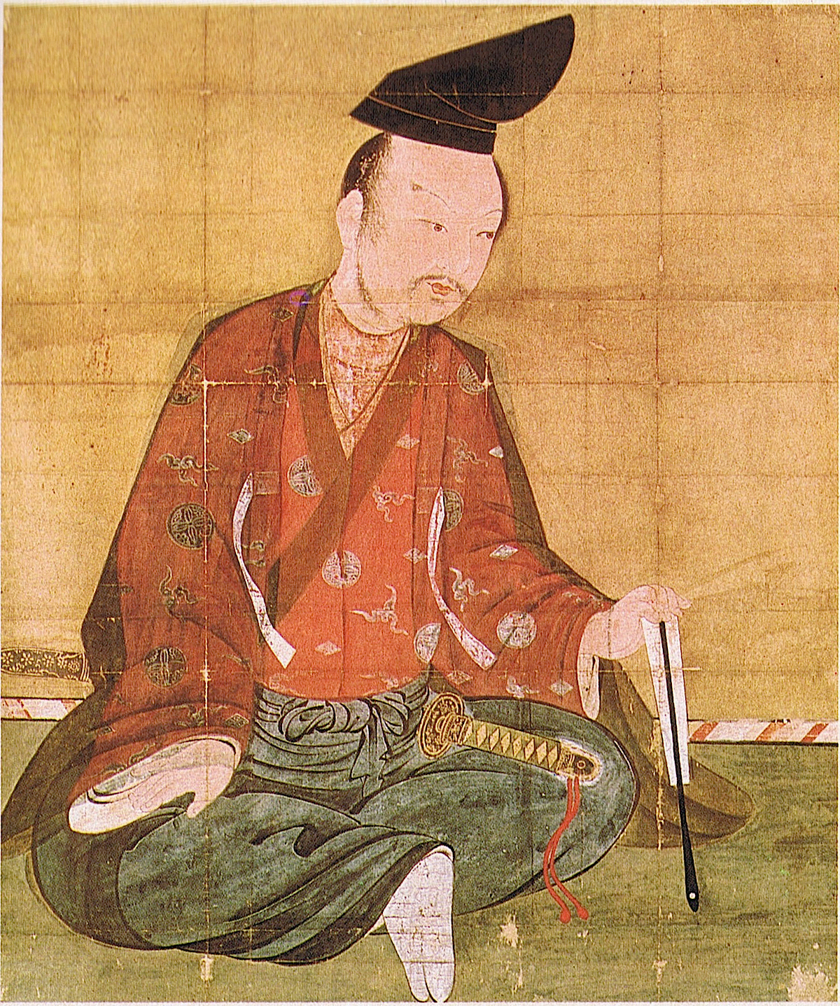『義経記』で藤原泰衡に襲撃された場面が描かれた義経の画(中尊寺所蔵)