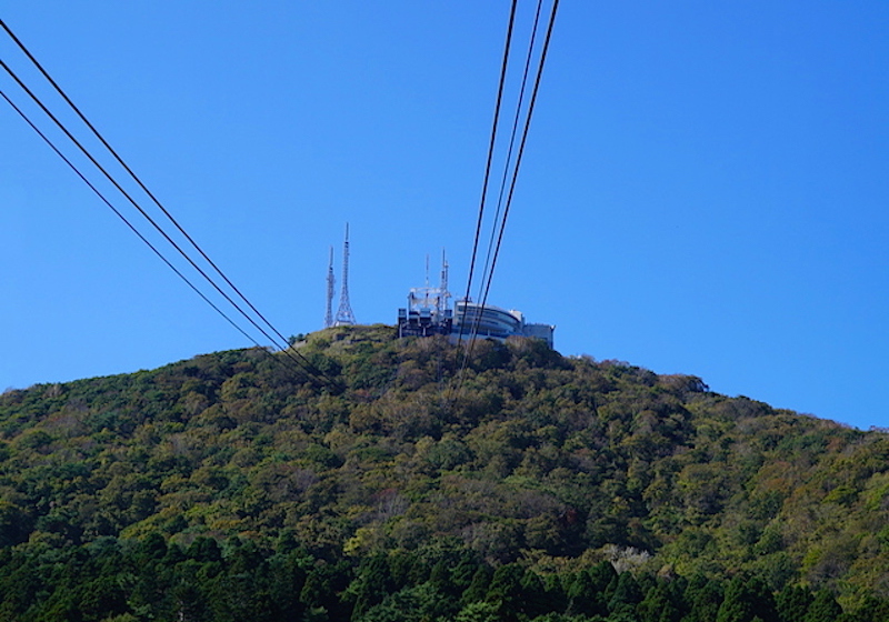 山麓から眺めた山頂駅