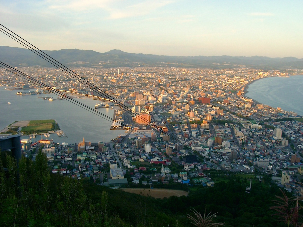 展望台で日没を待つ